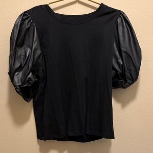 DKNY Black Puff Sleeve Blouse